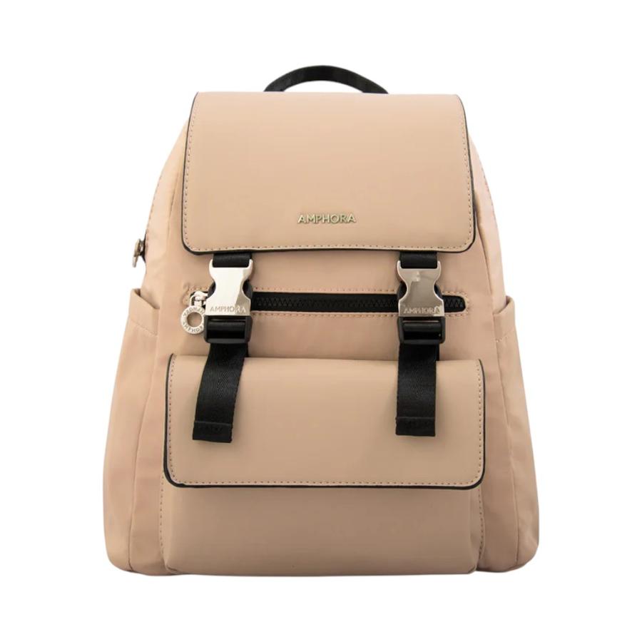 Mochila 18L Mujer Amphora Lois Con Tapa Mediana Beige