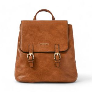 Mochila 11L Mujer Amphora Aimar Con Tapa Mediano Café