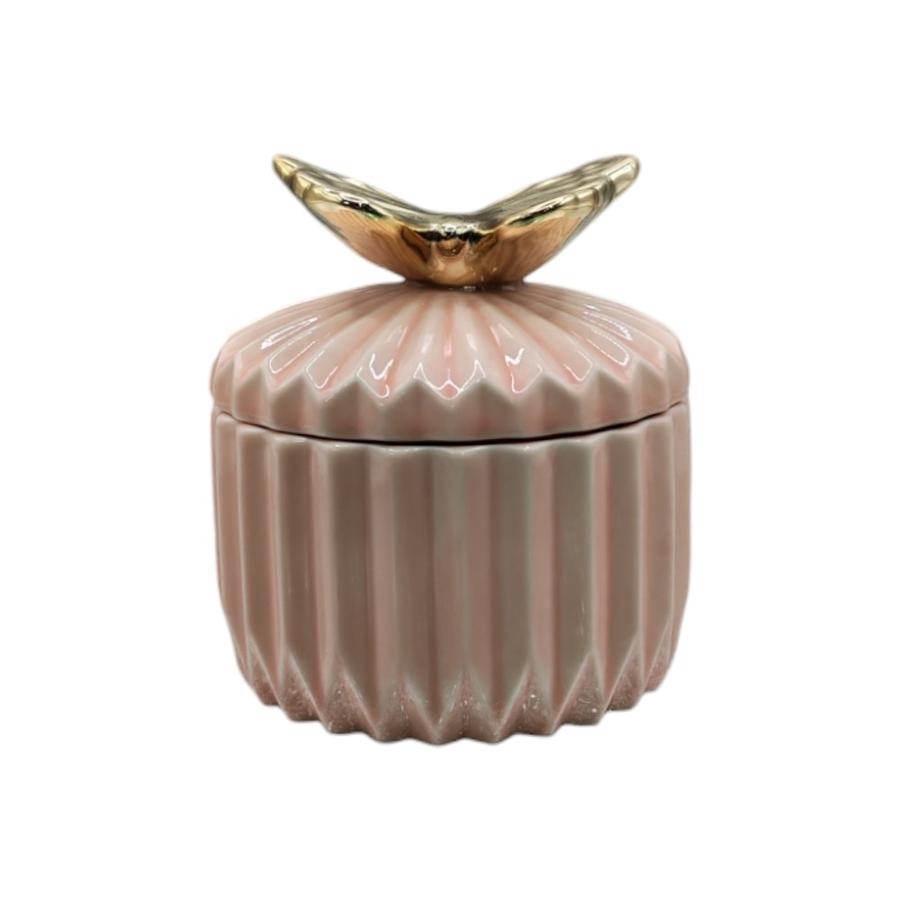 Joyero Bajo Blanco y Rosa Mariposa 8x10 cm Aleppo