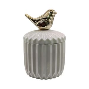 Joyero Alto Blanco y Rosa Pajarito 8x11cm Aleppo