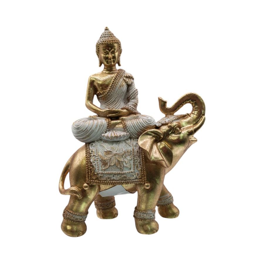 Buddha con Elefante Gold 17X9X24 cm Aleppo