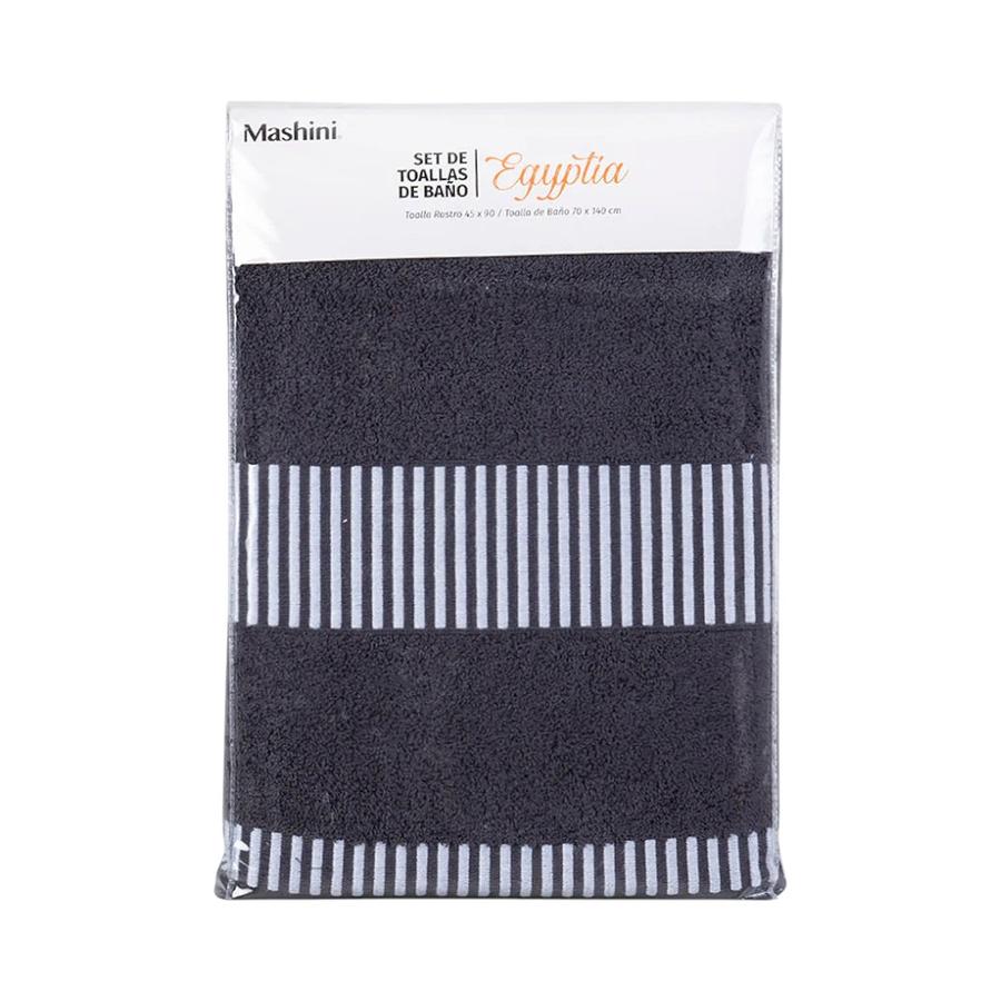 Set 2 Toallas Egyptia 460 gr 70x140/45x90 cm Marengo Mashini
