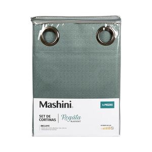 Set Cortinas Blackout Argolla Regata Verde Mashini