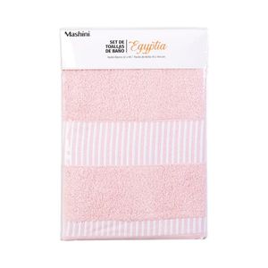 Set 2 Toallas Egyptia 460 gr 70x140/45x90 cm Rosado Mashini