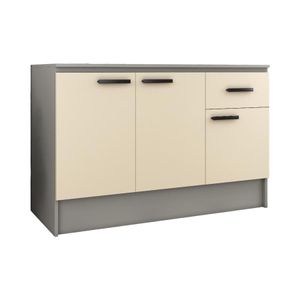 Mueble Base Cocina Baum 3 puertas + 2 Cajones Max 03 Ceniza