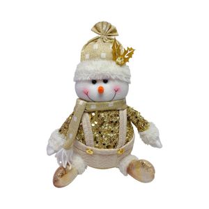 Peluche Navideño Matiz Hombre De Nieve 40cm Dorado