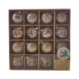 Esferas Decorativas Navideñas Matiz 6cm 16 Piezas Dorado