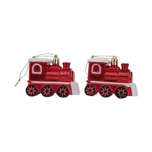 Decoracion Navideña Trenes Matiz 7x8 cm Rojo