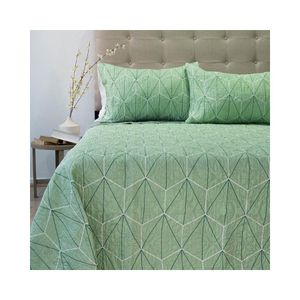 Quilt Cubrecama Doral Estampado Verde 2 Plazas
