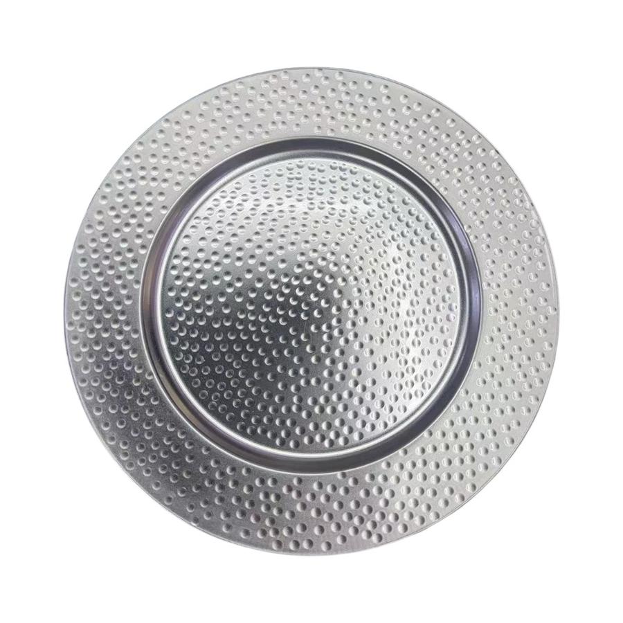 Plato Texturizado Navideño Matiz 33Cm Plateado