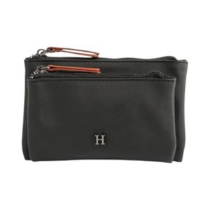 Monedero Rectangular Doble Humana Helen Ecocuero Negro