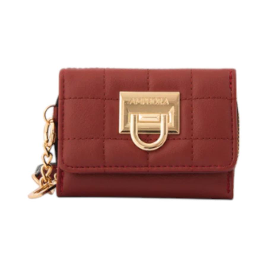 Billetera Pequeña Amphora Grecia Ecocuero Rojo