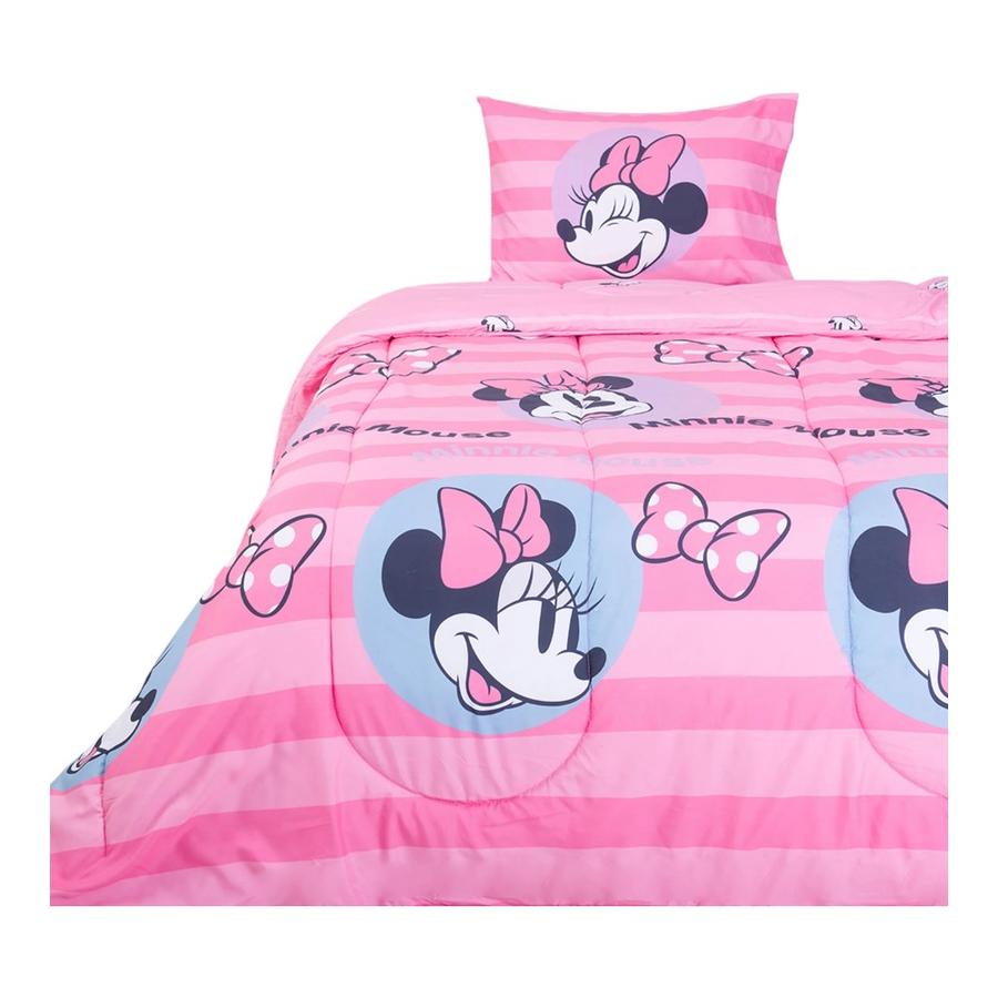 Plumón 1.5 Plazas Mashini Minnie Dots Microfibra Rosa