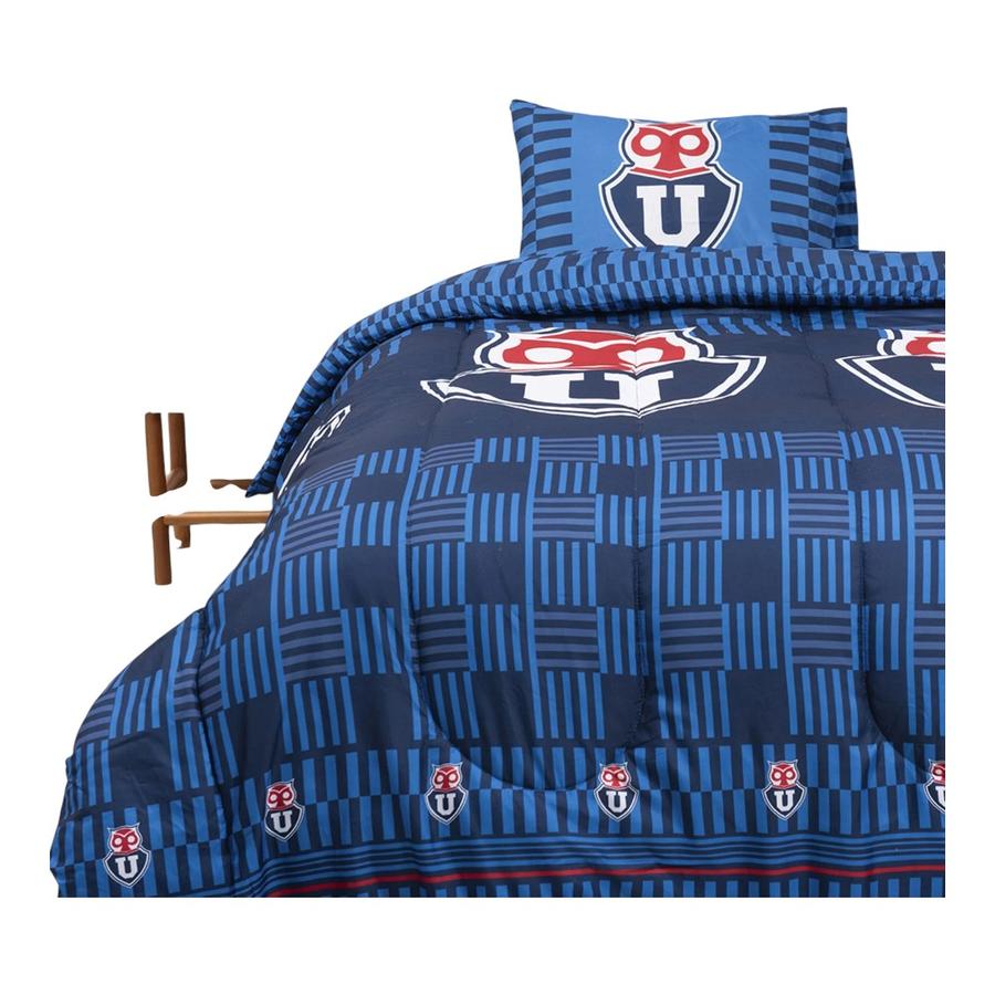 Plumón 1.5 Plazas Mashini U de Chile Pasión Microfibra Azul