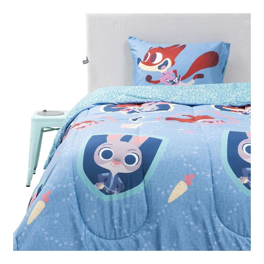 Plumón 1.5 Plazas Mashini Zootopia Zootennial Azul
