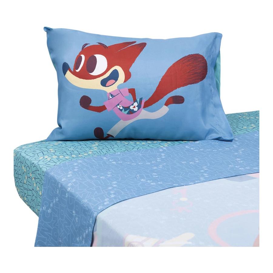 Sábanas 1.5 Plazas Mashini Zootopia Microfibra Azul