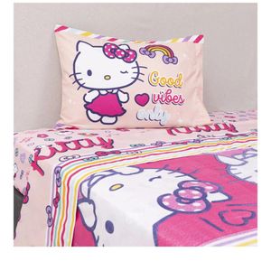 Juego Sábanas 1.5 Plazas Mashini Hello Kitty Sparkle Rosa