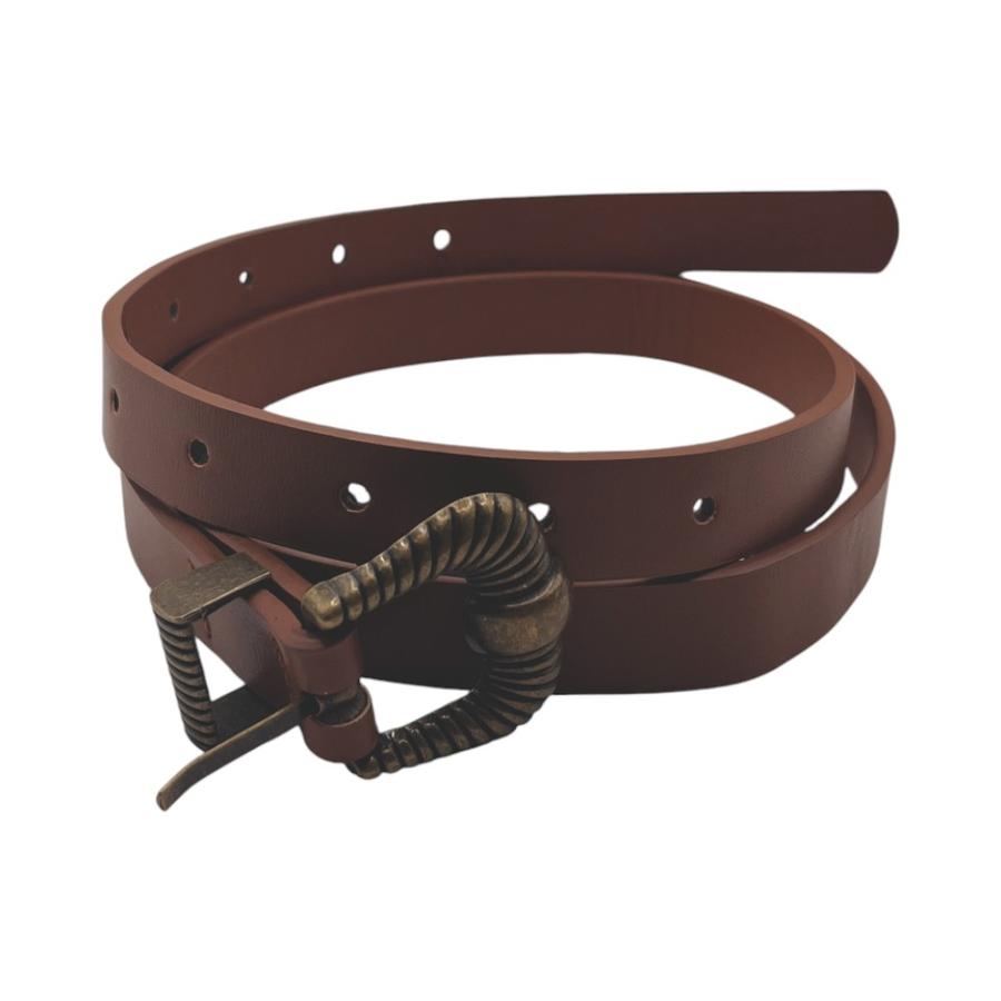 Cinturón Mujer Nicole Studio Liso 110 Cm Cuero PU Café