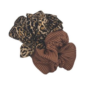 Pack 2 Scrunchies Nicole Studio Animal Print Café
