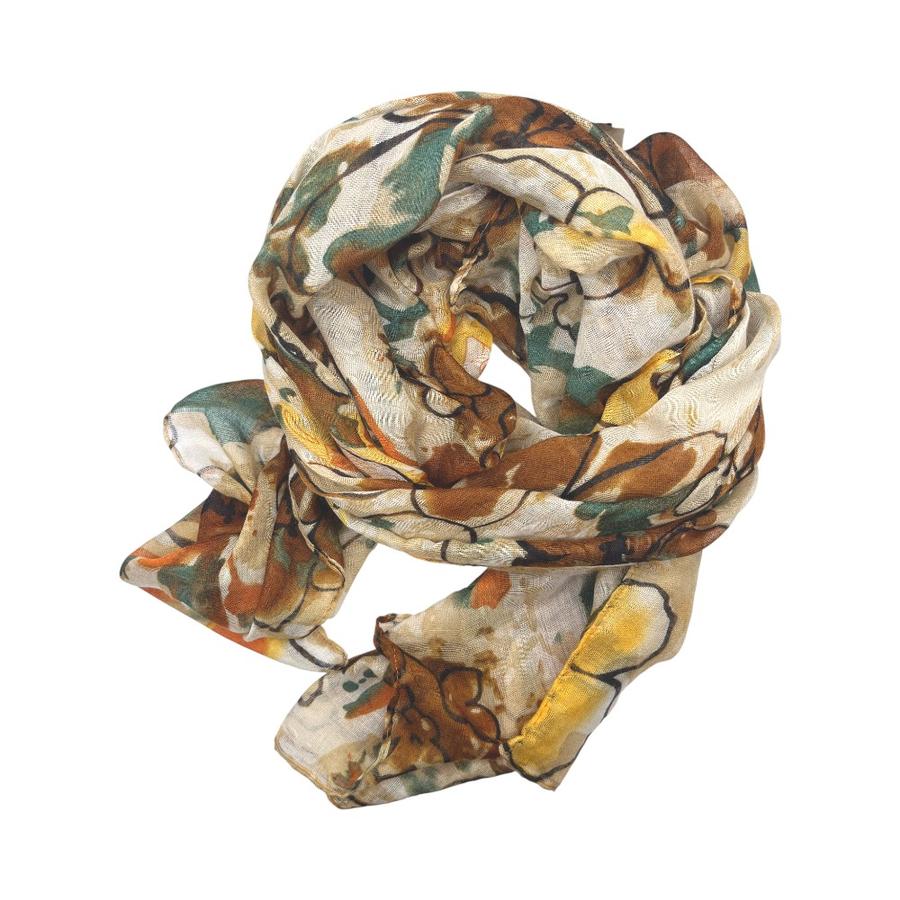 Pañuelo Mujer Nicole Studio 90x180 Cm Amarillo/Beige