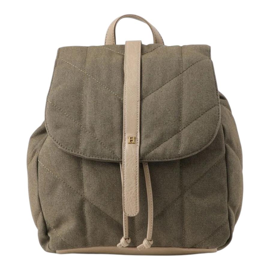 Mochila Canvas Humana Cami Ecocuero Verde