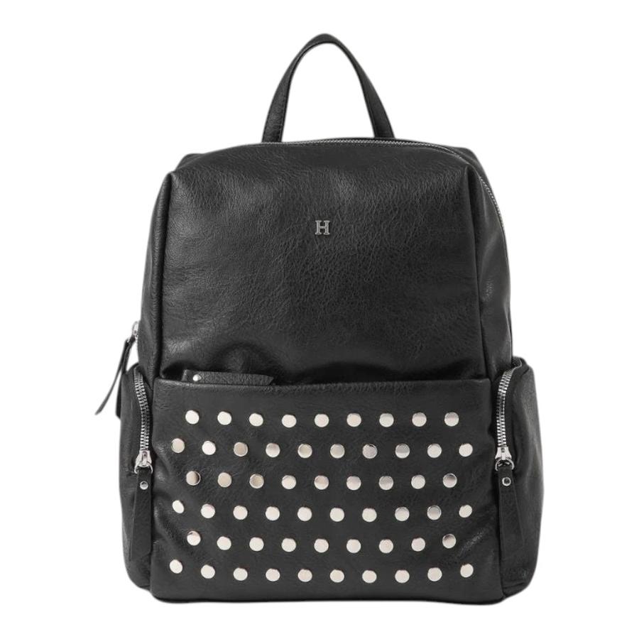 Mochila Ecocuero Humana Arya Tachas Negro