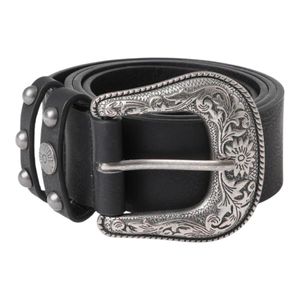 Cinturón Ecocuero Humana Cowgirl Hebilla Cowboy Negro