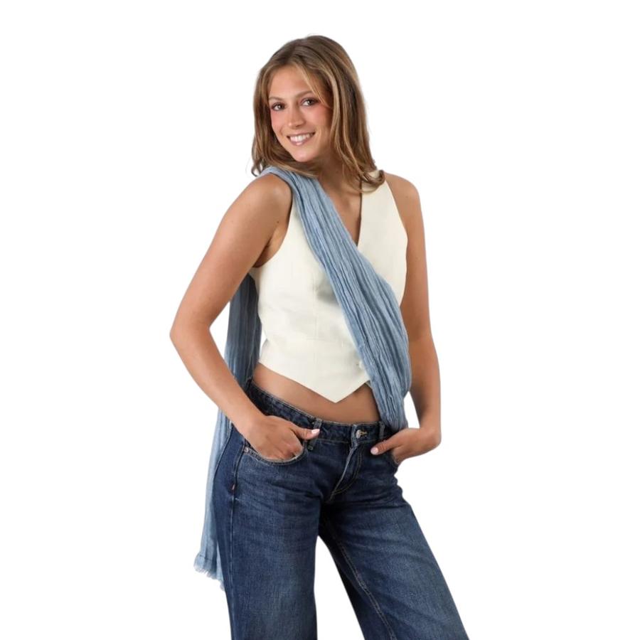 Pañuelo Plisado Humana Blue Poliéster Celeste