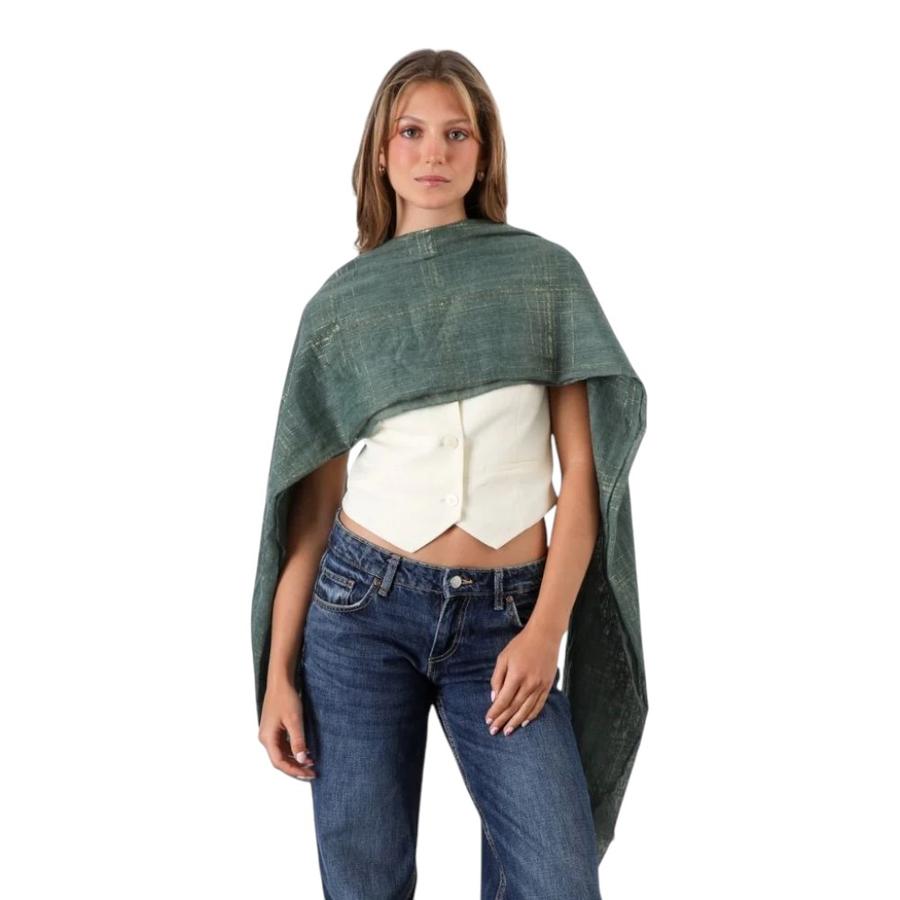 Pañuelo Lurex Humana Liso Poliéster Verde