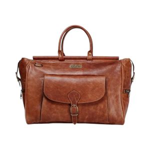 Bolso De Viaje García Irusta #8904 100% Cuero Café
