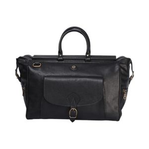 Bolso De Viaje García Irusta #8904 100% Cuero Negro