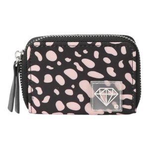 Billetera Chica Id Vincenza Nylon Estampado Negro