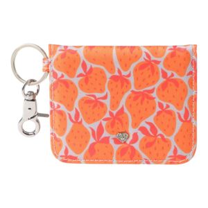 Tarjetero Id Ibiza Nylon Estampado Frutillas Naranjo