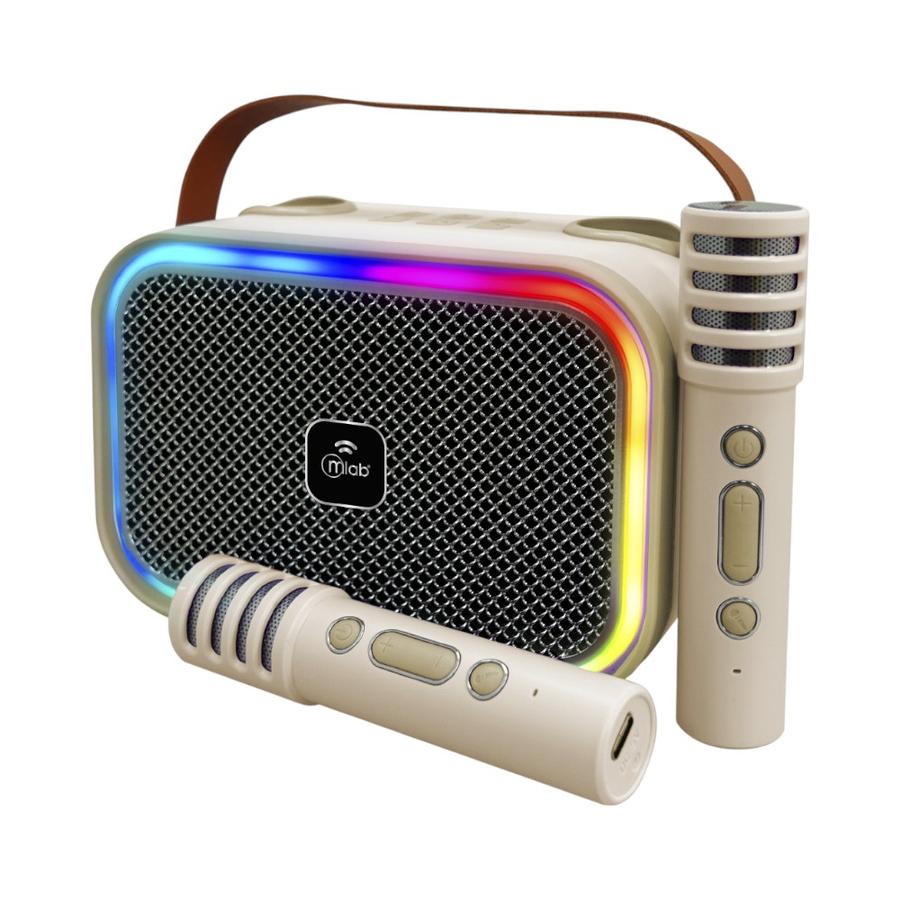 Parlante Con 2 Microfonos Mlab My Lil Dual Voice Blanco