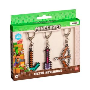 Pack 3 Llaveros Metal Minecraft