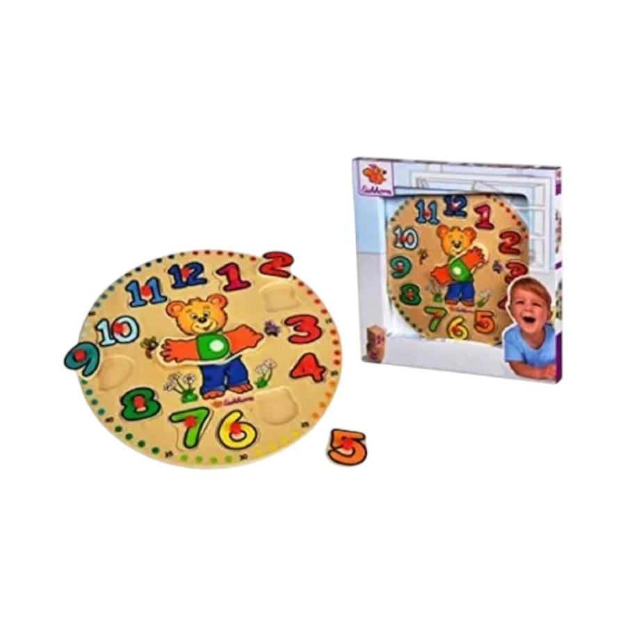 Reloj de Aprendizaje Eichhorn Puzzle de Números de Madera