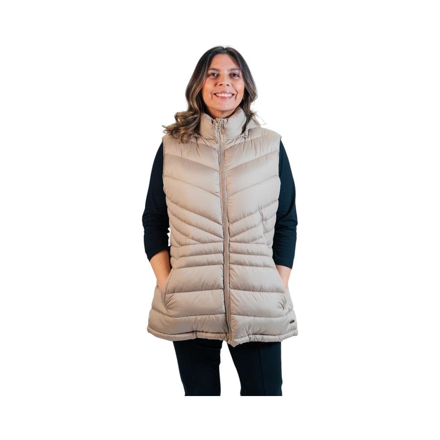 Parka Vest Mujer Coralie Con Gorra Beige