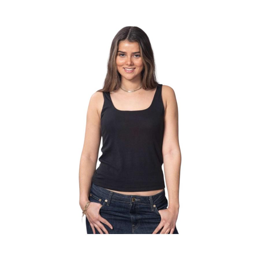 Polera Mujer Bannana Club Bob Rib Mod Negro