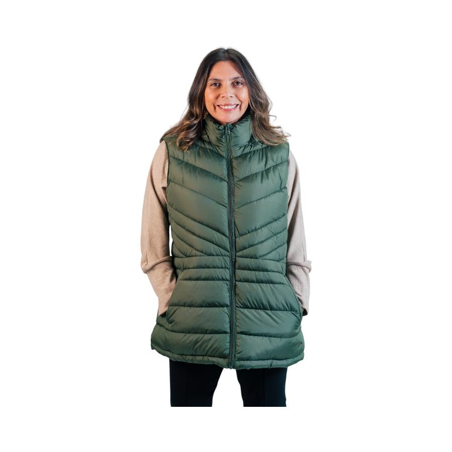 Parka Vest Mujer Coralie Con Gorra Verde