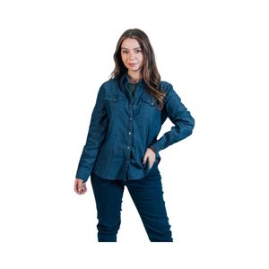 Blusa Denim Mujer Maox Azul Medio
