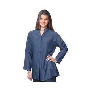 Blusa Mujer Bannana Club Mezclilla Tencel Mao Azul