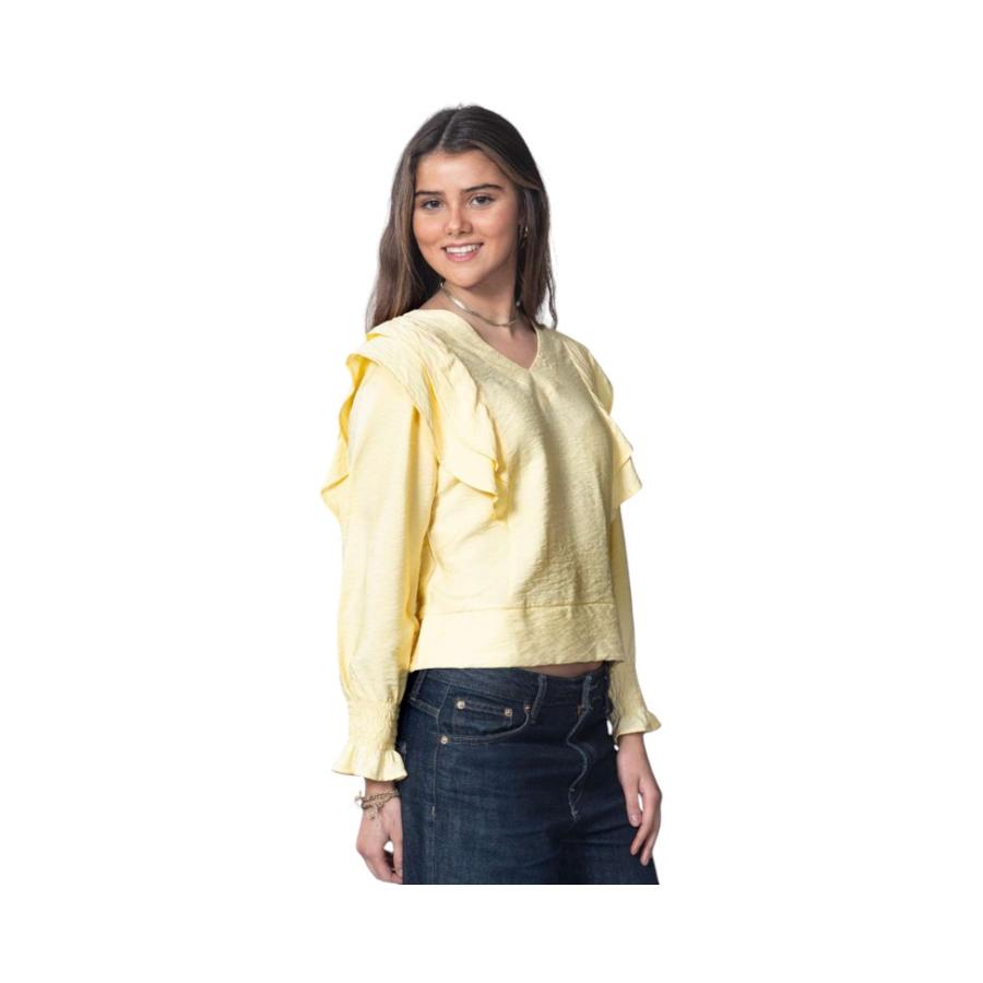 Blusa Mujer Bannana Club Viscosa Vuelos Amarillo