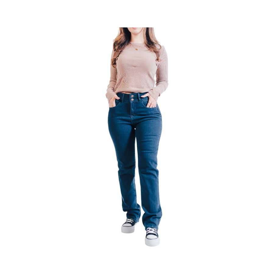 Jeans Corte Recto Mujer Maox Azul Marino