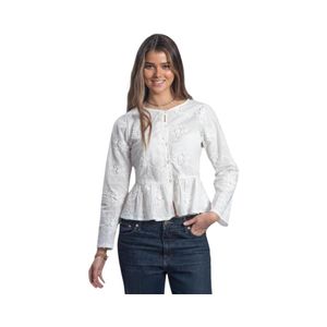 Blusa Mujer Bannana Club Tela Bordado Blanco