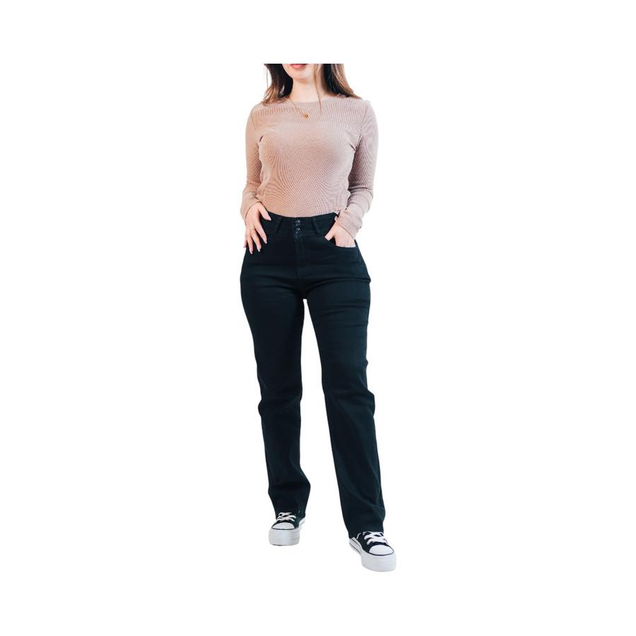 Jeans Corte Recto Mujer Maox Negro
