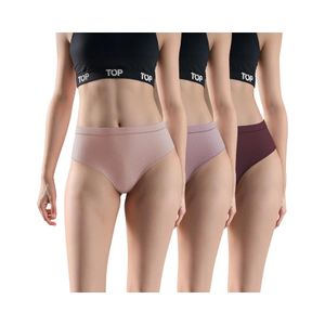 Calzón TOP Pantaleta Alta Mujer Algodón Pack 3 C1