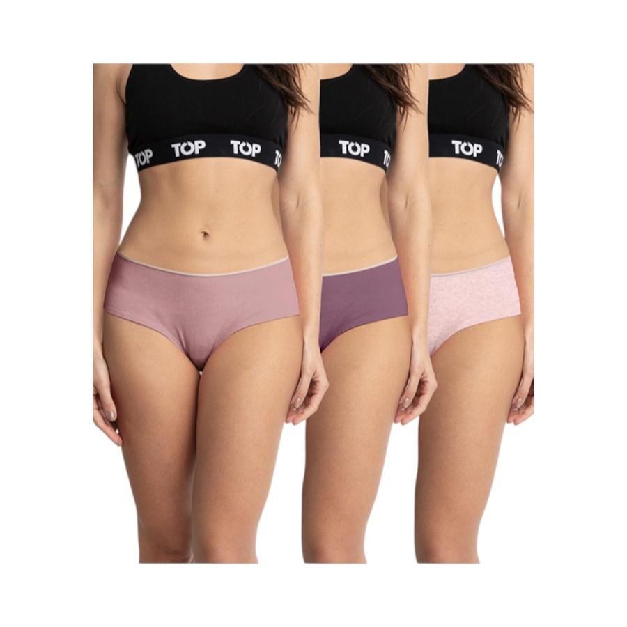 Pantaletas TOP Pack 3 Mujer Top Algodón Multicolor