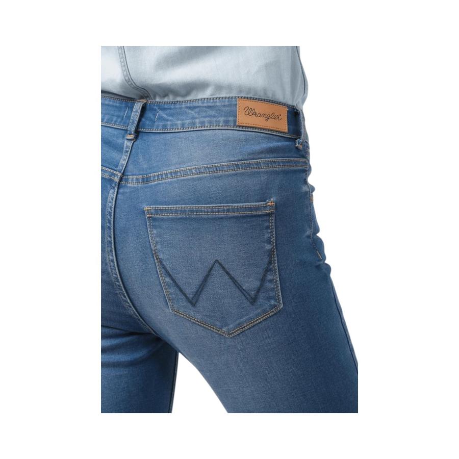 Jeans Tiro Alto Skinny Mujer Wrangler Regular Azul