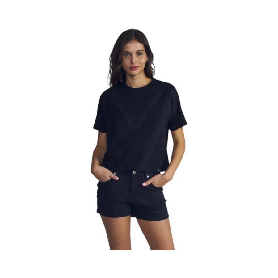 Polera Box Fit Round Neck Aplicaciones Mujer FiDFC63753