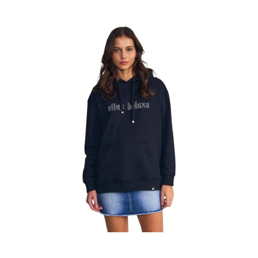 Poleron Mujer Relaxed Fit Light Fleece Ellus SFL63263 Negro